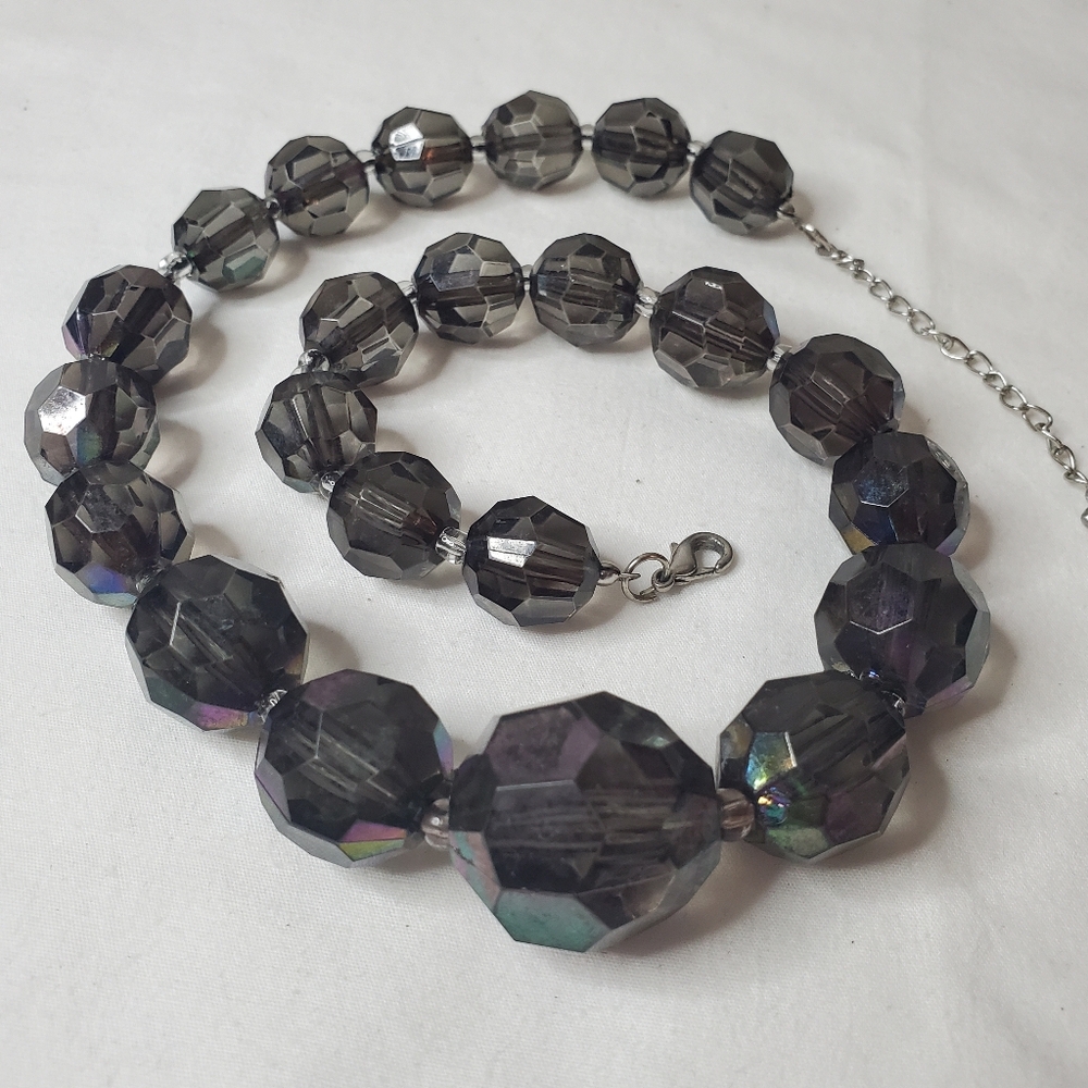 Black Chunky Beaded Necklace
